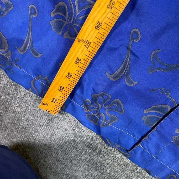 No Fear Mens XL Short Sleeve Button Up Shirt Blue Tan Tropical Ombre Fade Y2K - Picture 4 of 8